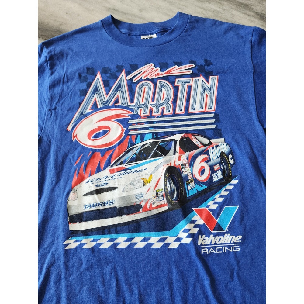 NWOT VTG Y2K Mark Martin Valvoline Double Sided NASCAR T-Shirt Tultex Mens Large